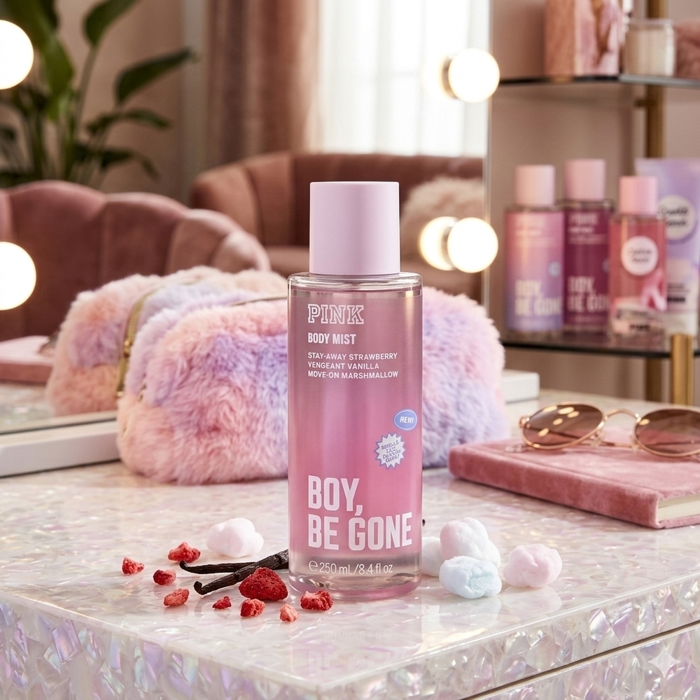 PINK Victoria's Secret Boy, Be Gone Body Mist - Pink